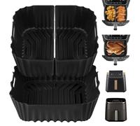Pietuley 3Pcs Silicone Air Fryer Liners for Hot Air Fryer 19-23 cm, Airfryer Accessories for Tefal Easy Fry Max 5L, Ninja AF180UK Max Pro 6.2L,Russell Hobbs 8L,Cosori TurboBlaze 6L,Philips 6.2L NA230