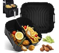 Pietuley 3Pcs Silicone Air Fryer Liners for Hot Air Fryer 19-23 cm, Airfryer Accessories for Tefal Easy Fry Max 5L, Ninja AF180UK Max Pro 6.2L,Russell Hobbs 8L,Cosori TurboBlaze 6L,Philips 6.2L NA230