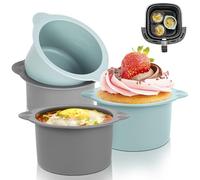 Pietuley 4Pcs Large Ramekins for Air Fryer, Silicone Air Fryer Egg Poachers,Baking Cakes Moulds Egg Poacher Fried Egg Mould for Air Fryer Accessories,Ramekins Set of 4 Yorkshire Pudding Tin Cases Tray