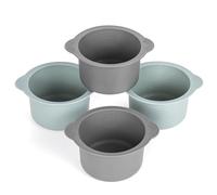 Pietuley Large Silicone Poached Egg Moulds, 4PCS Ramekins for Air Fryer, Yorkshire Pudding Tray Air Fryer Poached Egg Cups Poached Egg Maker, Air Fryer Accessories Air Fryer Liners (Grey Green)
