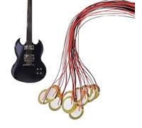 Piezo Pickup - Acoustic Guitar Sensor, 1.38in Instrument Trigger with Cable, Metal Buzzer Element with Lead, Sound Device Accessory with Sensitivity, DIY Audio Enhancement Use for Projects and Repairs