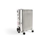 PIFCO Oil Filled Radiator 2000W White 9 Fin - 3 Heat Settings 800W, 1200W, 2000W - 24hr timer Oil Heater for Home, Office, Hotel with UK Plug - Free Standing Electric Radiator
