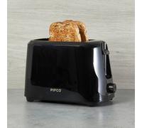 Pifco Essentials Black Toaster 2 Slice - Compact Design With 6 Browning Controls & Anti-Jam Function - 700W