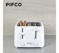 Pifco Essentials White Toaster 4 Slice - Dual Control With 6 Browning Levels & Anti-Jam Function - 1400W