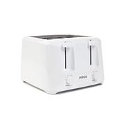 PIFCO® Essentials White Toaster 4 Slice - Dual Control with 6 browning Levels & Anti-Jam Function - Easy to Clean with Removable Crumbs Tray 1400W