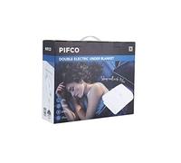 PIFCO® White Electric Blanket Double - Heated Electric Under Blanket with 3 Heat Settings with Detachable Controller - Easy Fit Straps - Machine Washable