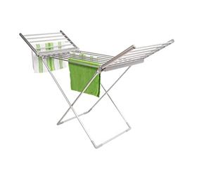 PIFCO Winged Heated Clothes Airer - 3-Tier Foldable Electric Clothes Dryer with 20 Heating Bars, Energy Efficient Heated Drying Rack for Indoor Use, Compact and Sturdy Design