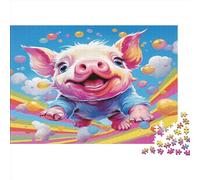 Pig 1000 Piece Puzzle Games Premium & Durable for Adults Fun Puzzles for Creativity And Mindfulness Challenging Jigsaw Puzzles for Adults And Family for Stress Relief 1000pcs (75x50cm)