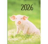 Pig 2026 A4 Desktop Diary With Week To Page: Farmyard Weekly Organiser For Business or Home