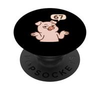 Pig 67 Meme Six Seven Funny Gen Alpha PopSockets Adhesive PopGrip