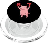 Pig 67 Meme Six Seven Funny PopSockets PopGrip for MagSafe