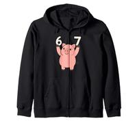 Pig 67 Meme Six Seven Funny Zip Hoodie