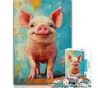 Pig Baby Painting 1000 Piece Jigsaw Puzzles for Teenagers,Challenging Game Gifts for Is Ideal As A Gift for The Whole Family (38x26cm)