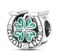 Pig Birthday Cake Mother Daughter Star Moon Hamsa Lucky Luck Charm Bead Pendant 925 Sterling Silver Compatible With Pandora Charm Moments Bracelet (Good Luck Horsehsoe)