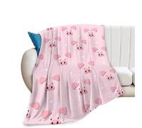 Pig Blanket Soft Warm Cozy Pink Pig Blanket Fuzzy Plush Cute Piggy Throw Blanket Fleece Flannel Blanket Gift for Girls Boys Adults Couch Sofa 50"x40"