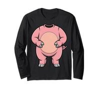 Pig Body Costume Lazy Halloween Trick or Treat Long Sleeve T-Shirt