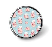 Pig Chef Round Lapel Pin Button Brooch Tie Badge Elegant Hat Clothing Jewelry Accessories