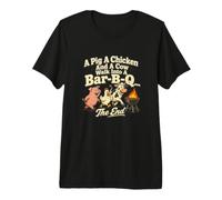 Pig Chicken Cow Walk Into Bar-B-Q Grill Master Premium T-Shirt