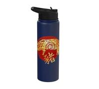 Pig Chinese Zodiac Horoscope Zodiac Sign Stainless Steel Insulated Water Bottle