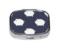 Pig Cute,Meta Pill Box 2 Compartment Medicine Case,Portable Organizer