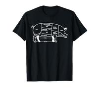 Pig Cuts Diagram Ham Shank Bacon Ribs Loin Butchery Chart T-Shirt