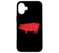 Pig Cuts Pork Chops Bacon Butt Butcher Costume Pigs Diagram Case for iPhone 16 Plus