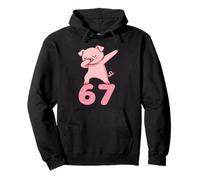 Pig Dabbing 67 Meme Six Seven Funny Gen Alpha Pullover Hoodie