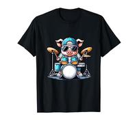 Pig Drummer Drumming Band Percussion Music Hobby T-Shirt