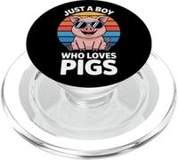 Pig Farmer Just A Boy Who Loves Pigs Country Kid PopSockets PopGrip for MagSafe