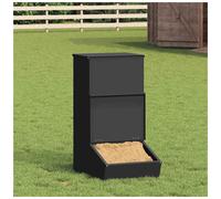 vidaXL Pig Feeder Black 55 x 38 x 76 cm 20 kg Cold-Rolled Steel, Black