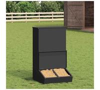 Pig Feeder Black Cold-Rolled Steel 55x51x91.5cm 20kg Weatherproof Indoor Large