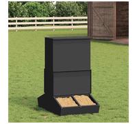 vidaXL Pig Feeder Black 82 x 51 x 91.5 cm 20 kg Cold-Rolled Steel, Black