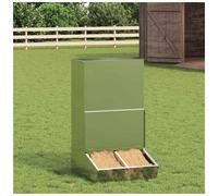 Pig Feeder Galvanised Steel 55x51x91.5cm Cold-Rolled Steel 20kg Weatherproof Bin
