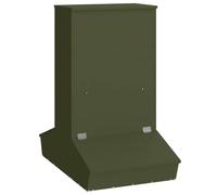 Pig Feeder Olive Green 82 x 51 x 91.5 cm 20 kg | Metal steel body, magnet doors, dry cloth wipe care, garden terrace living room corner, minimalist modern look