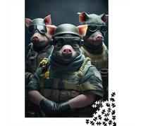 Pig Force 1 Wooden Jigsaw Puzzles for Adults 500 Piece Toys Family Jigsaw Games Birthday Gifts Puzzle Educational Boys Girls 500pcs (52x38cm)