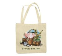 Pig Friends Not Food Organic Cotton Tote Bag Natural