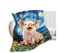 Pig Funny Gifts for Girls Boys Kids - Soft Warm Fleece Plush Blankets for Bed Sofa Couch - 40"x50"