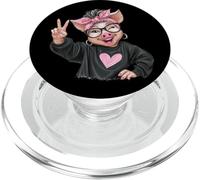Pig Girl Winking Face Peace Sign Streetwear Pop Graphic PopSockets PopGrip for MagSafe