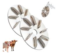 Pig Hair Removal Tool, Stainless Steel Pigs Hair Scraper, Labor-Saving Pig Hair Remover Scraper Disc, Hog Scraper Tool for Livestock Dehairing, for Farm, Butchery, Nine Teeth (2PCS)