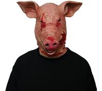 Pig Head Mask - Latex Bloody Butcher Halloween Horror Mask for Adults, Perfect for Carnival Masquerade & Terror Cosplay