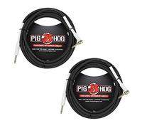 Pig HOG 18.6' Feet High Performance Instrument Cable Black (Straight-Angled), 2-Pack