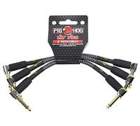Pig Hog PHLIL6AG Lil' Pigs Right-Angle 1/4" Vintage Amplifier Grill Instrument Patch Cables, 6" (3 Pack)