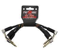 Pig Hog PHLIL6RA Rasta Stripe Patch Cables 3 pack, 6 inch