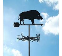 Pig Hollow Out Animal Shape Metal Weather Vane for Outdoor Roof Yard Garden Decor Farmhouse Ornament Wind Vane, Boar (Wild Pig)