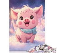 Pig Jigsaw Puzzle 500 Piece Jigsaw Puzzles For Adults Teenager Wooden Puzzles Toy Game Explore Creativity And Problem Solving 500pcs (52x38cm)