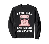 Pig Lover Farmer I Like Pigs and Maybe Like 3 People Pig Sweatshirt