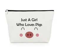 Pig Lovers Gifts Makeup Bag Pig Gifts for Women Daughter Best Friend Sister Piggy Gifts Animal Lover Gift Cosmetic Bag Birthday Gifts for Girls Pig Themed Gifts Friendship Gifts Travel Toiletry Pouch