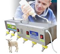 Pig Milk Feeder Machine, Automatic 10L Stainless Steel Piglet Feeder with 6 Nipples, Thickened Design for Convenient Feeding, Ideal for Young Piglets