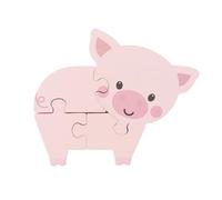 Pig Mini Wooden Puzzles - My First Puzzles, Jigsaw Puzzle Games with Sea life Animal - Educational Toys For 1 Year Old + Toddler, Montessori Early Development & Activity Toys by Orange Tree Toys