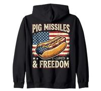 Pig Missiles Freedom Hot Dog Bbq Funny Zip Hoodie